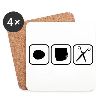 schnickschnack schnuck - Rock paper scissors - Coasters (set of 4) - white - Front