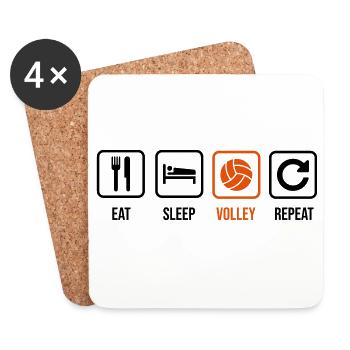 Eat. Sleep. Volley. Repeat. - Untersetzer (4er-Set) - Weiß - Vorne