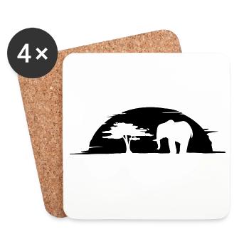 elephant - Untersetzer (4er-Set) - Weiß - Vorne