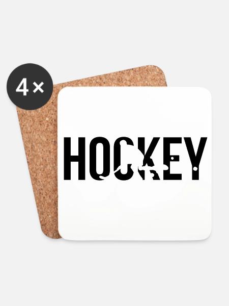 hockey - Untersetzer (4er-Set) - Weiß