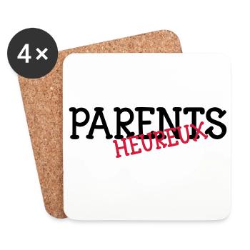 Parents heureux ! - Dessous de verre (lot de 4) - blanc - Devant
