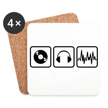 dj - Untersetzer (4er-Set) - Weiß - Vorne