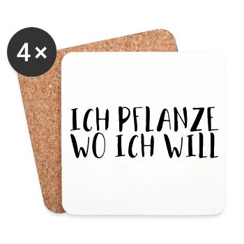 Pflanzen - Untersetzer (4er-Set) - Weiß - Vorne
