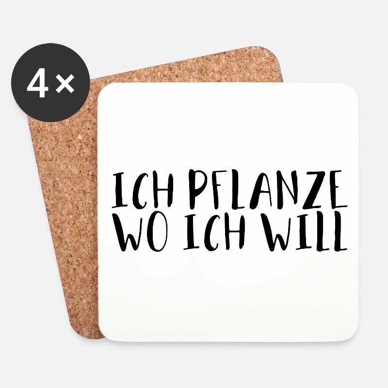 Pflanzen - Untersetzer (4er-Set) - Weiß