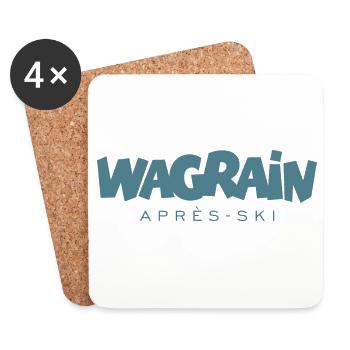 Wagrain Après-Ski Wintersport (Blau) - Untersetzer (4er-Set) - Weiß - Vorne