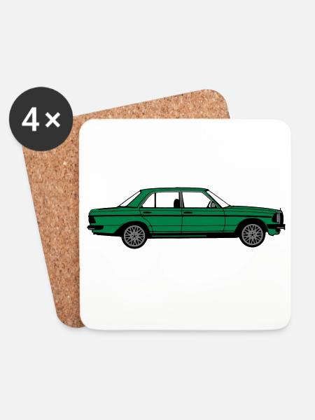 MB W123 ,Youngtimer ,Oldtimer, seitlich ..(25) - Untersetzer (4er-Set) - Weiß