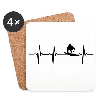 Surfer ECG - Coasters (set of 4) - white - Front