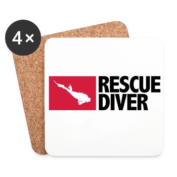 Rescue Diver - Untersetzer (4er-Set) - Weiß - Vorne
