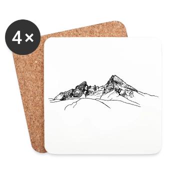 watzmann, Berchtesgaden, Bavarian Alps, Mountain - Coasters (set of 4) - white - Front