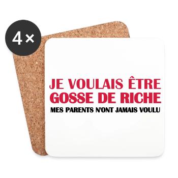 Gosse de riche - Dessous de verre (lot de 4) - blanc - Devant
