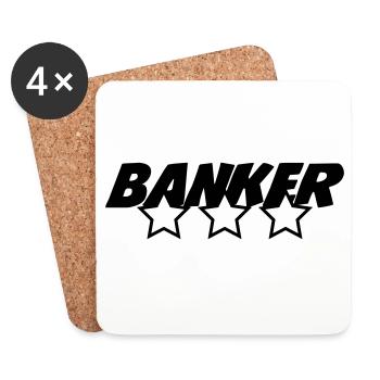 Banker - Bank - Coasters (set of 4) - white - Front