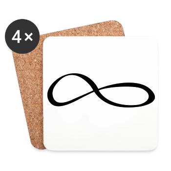 Symbole du signe d’infini - Dessous de verre (lot de 4) - blanc - Devant