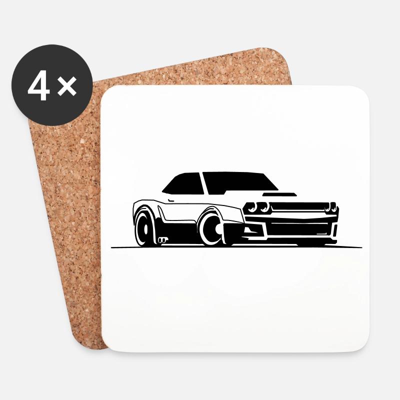 Challenger SRT Hellcat - Untersetzer (4er-Set) - Weiß