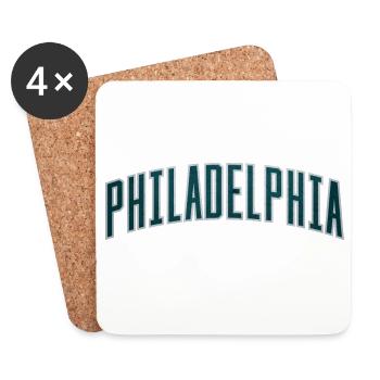 Philadelphia Arc Textured Typography - Coasters (set of 4) - white - Front