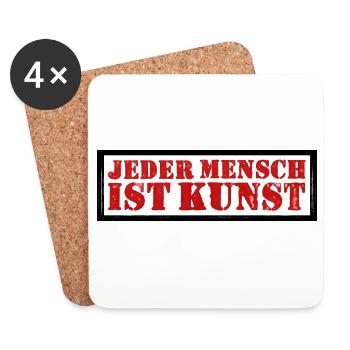 STEMPEL Jeder Mensch ist Kunst - Untersetzer (4er-Set) - Weiß - Vorne