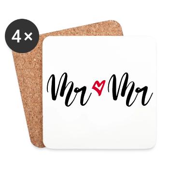 Mr & Mr Wedding Wedding Gay Couple - Coasters (set of 4) - white - Front