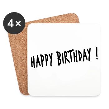 JAHRESTAG. ALLES GUTE ZUM GEBURTSTAG. ALLES GUTE ZUM GEBURTSTAG. - Untersetzer (4er-Set) - Weiß - Vorne