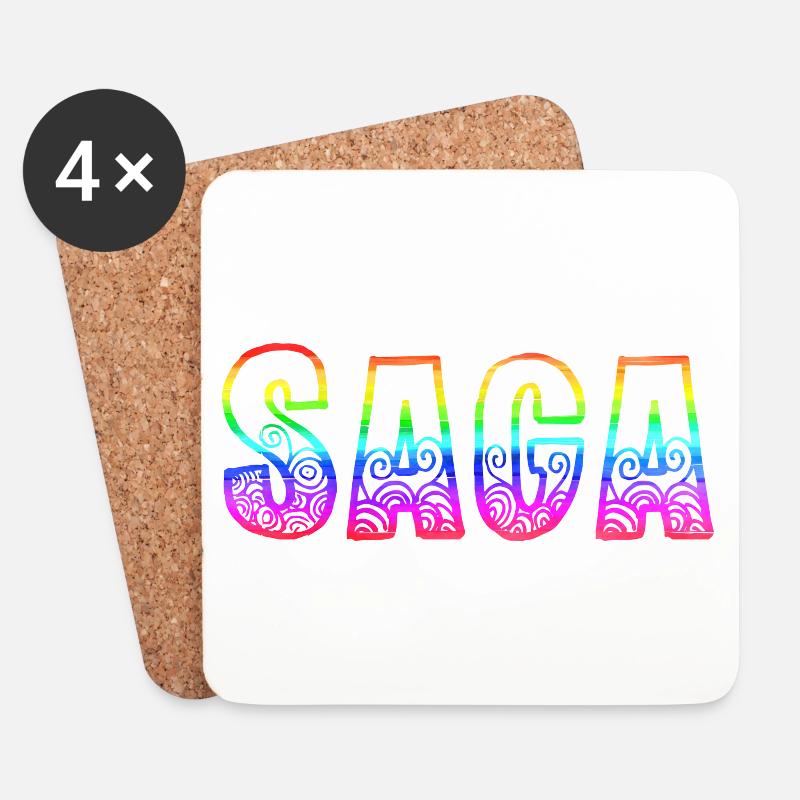 saga rs regenbogen - Untersetzer (4er-Set) - Weiß