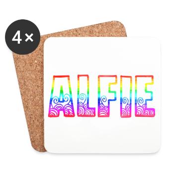 alfie rs rainbow - Coasters (set of 4) - white - Front