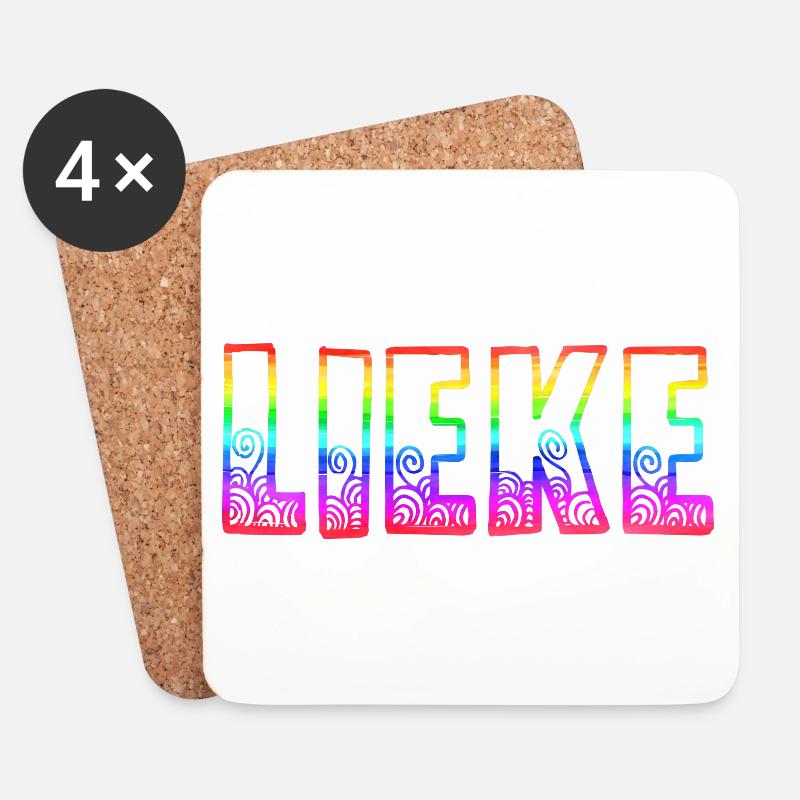 lieke rs regenbogen - Untersetzer (4er-Set) - Weiß