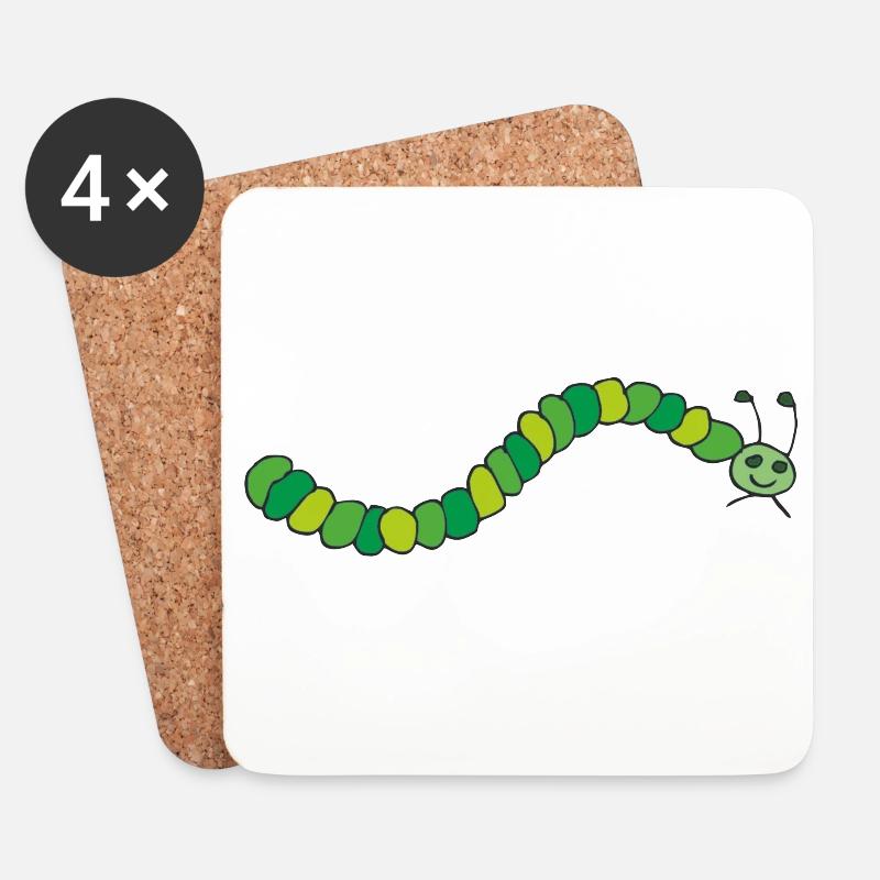 caterpillar - Coasters (set of 4) - white