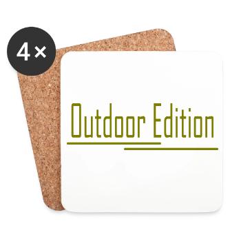 Édition en plein air, aventure, sports, fun, cadeau - Dessous de verre (lot de 4) - blanc - Devant