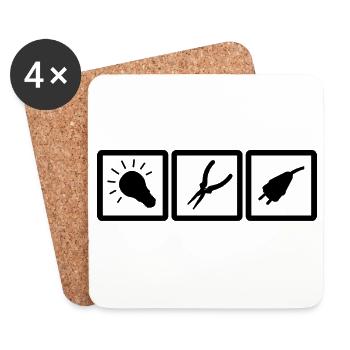 Elektrotechnik Symbole - Untersetzer (4er-Set) - Weiß - Vorne