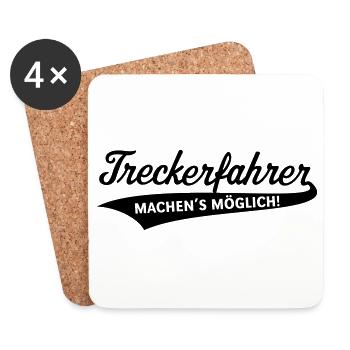 Treckerfahrer – Machen’s Möglich! (Trecker) - Untersetzer (4er-Set) - Weiß - Vorne