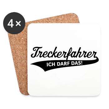 Treckerfahrer – Ich Darf Das! (Trecker / Traktor) - Untersetzer (4er-Set) - Weiß - Vorne