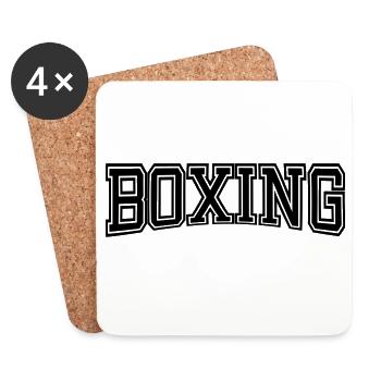 BOXING Design Old School - Dessous de verre (lot de 4) - blanc - Devant