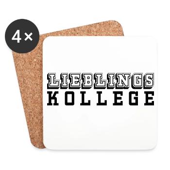 Lieblingskollege Tshirt black - Untersetzer (4er-Set) - Weiß - Vorne
