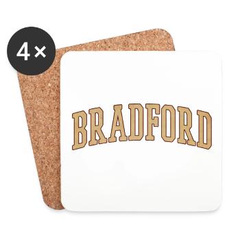 Bradford Vintage Block Font - Coasters (set of 4) - white - Front