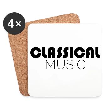 classical music symbol classical music music icon - Coasters (set of 4) - white - Front