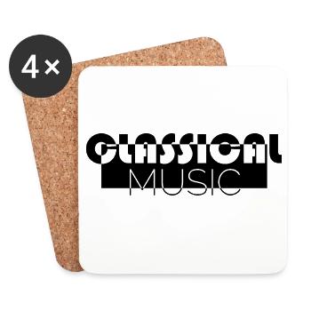 classical music klassische musik symbol icon Logo - Untersetzer (4er-Set) - Weiß - Vorne