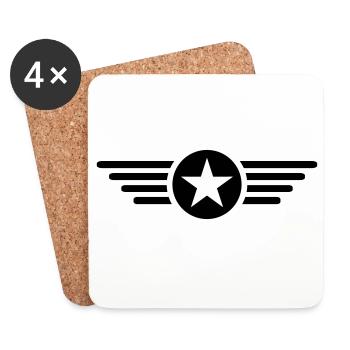 I'm a star with wings - Coasters (set of 4) - white - Front