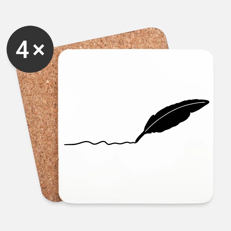 writing pen - Coasters (set of 4) - white