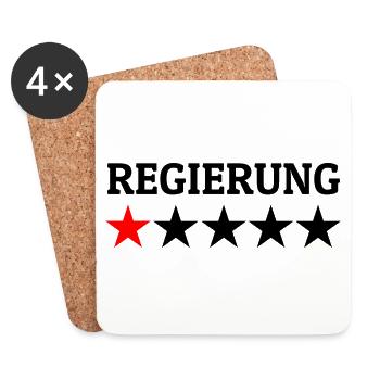 Regierung 1 Stern Bewertung - Untersetzer (4er-Set) - Weiß - Vorne