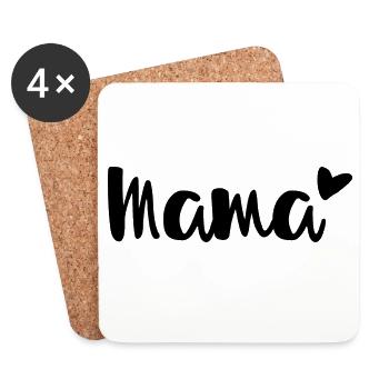 Mama Heart Design for Pregnant Women or Mothers - Coasters (set of 4) - white - Front