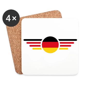 Deutschland Fan T Shirt Outfit Design  - Untersetzer (4er-Set) - Weiß - Vorne