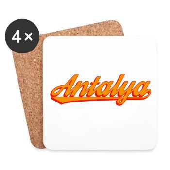 Antalya Sunset Script - Coasters (set of 4) - white - Front