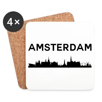 Horizon d’Amsterdam - Dessous de verre (lot de 4) - blanc - Devant