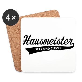 Hausmeister – Sexy Und Clever (Black) - Untersetzer (4er-Set) - Weiß - Vorne