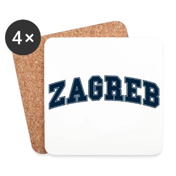Zagreb Varsity lettering - Coasters (set of 4) - white - Front
