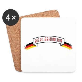 Beer lover with DE flag - Coasters (set of 4) - white - Front
