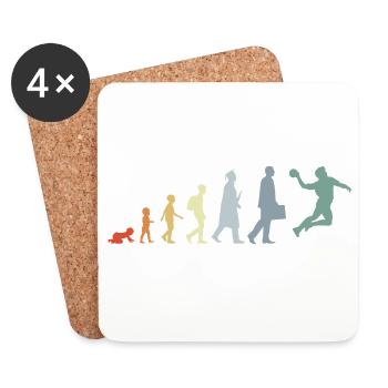 Évolution du handball vintage - Dessous de verre (lot de 4) - blanc - Devant