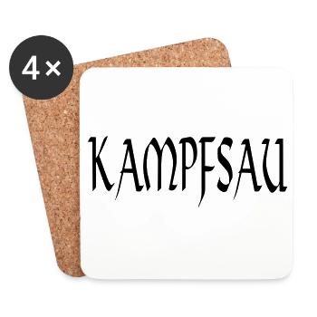 kampfsau - Untersetzer (4er-Set) - Weiß - Vorne