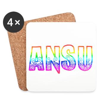 Ansu RS Arc-en-ciel - Dessous de verre (lot de 4) - blanc - Devant