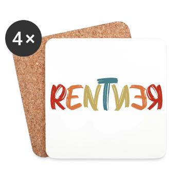 Rentner - Untersetzer (4er-Set) - Weiß - Vorne