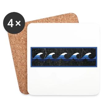 Logo Surfer Bleu - Dessous de verre (lot de 4) - blanc - Devant