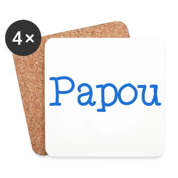 PAPOU. PAPA. FÊTE DES PÈRES. BONNE FÊTE PAPA - Dessous de verre (lot de 4) - blanc - Devant